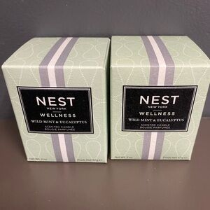 NEST Frgance New York Wellness Wild Mint and Eucalyptus 2 oz candle Set of 2